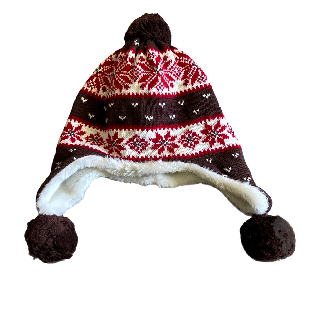 GAP Kids Fair Isle Trapper Hat Cap Sherpa Lined Winter Outerwear Unisex Sm Med